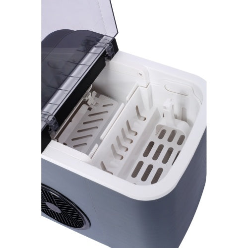 Portable Ice Maker Machine for Countertop, 9 Cubes in 6 Mins, Self-Cleaning, 26Lbs/Day with Basket & Scoop, Ideal for Home or Kitchen