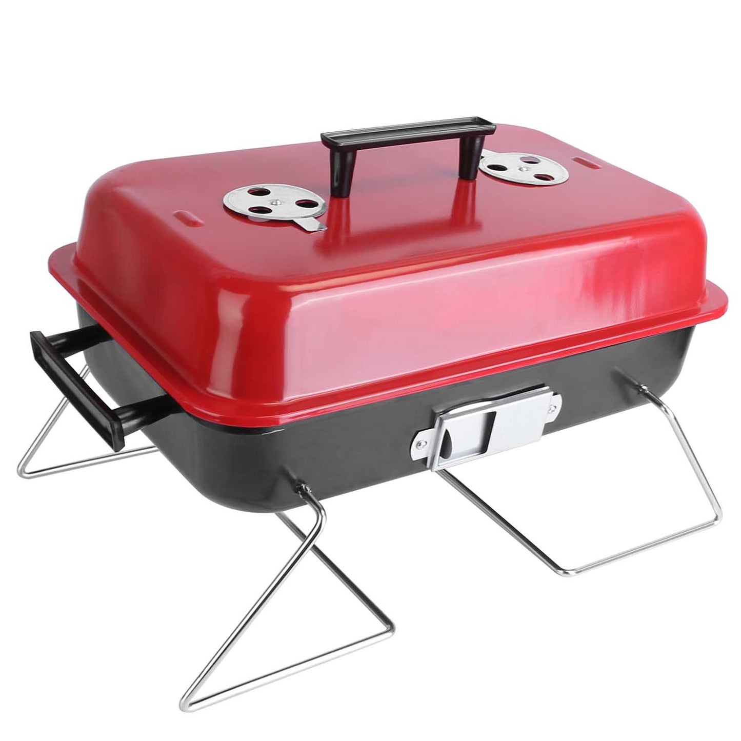 Portable Charcoal Grill – Outdoor Tabletop Small BBQ Smoker with Folding Lid | Perfect for Camping, Picnics & Beach