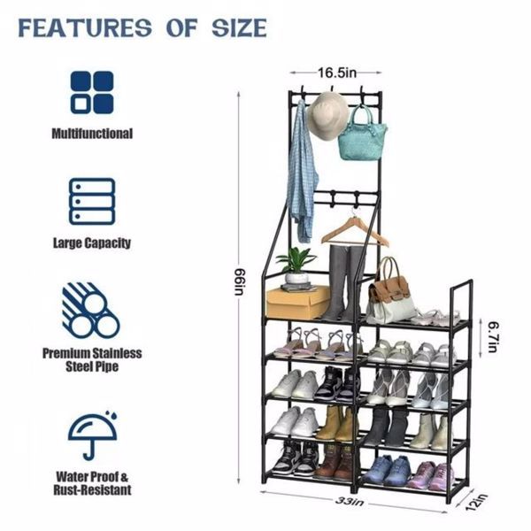 5-Layer Shoe Rack – Space-Saving Shoe Storage Organizer for Home & Entryway