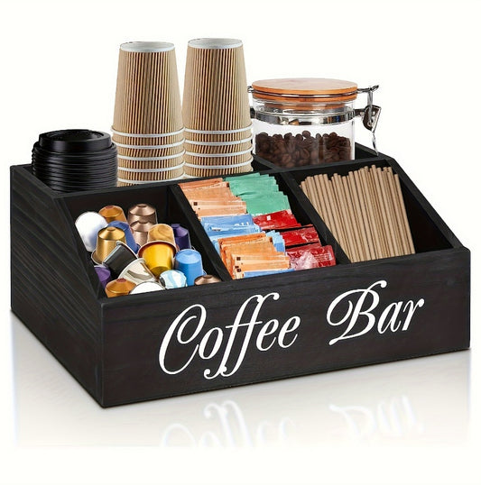 Durable Wooden Divider Coffee Capsule Organizer – Suitable for Coffee Shops, Kitchens, and Offices | Coffee Bar & Kitchen Accessories