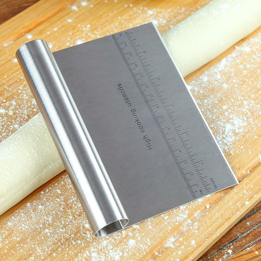 Stainless Steel Dough & Pastry Scraper – Cutter with Scale | Pizza, Cake & Baking Tool
